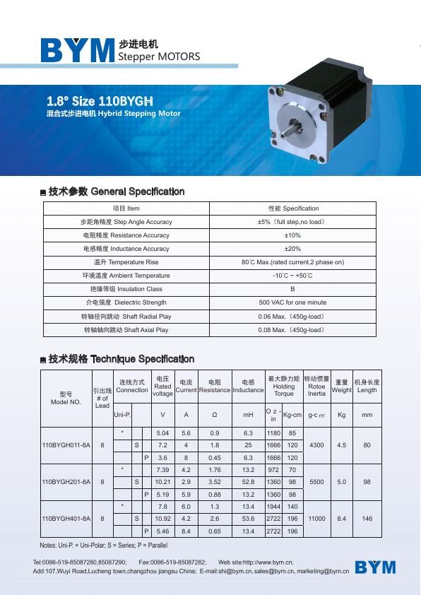 110BYGH · 1.8° catalog page 104